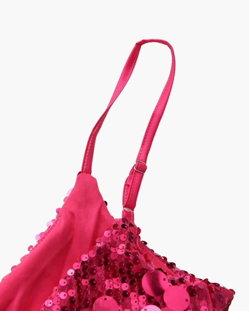 Vestido corto de fiesta con lentejuelas