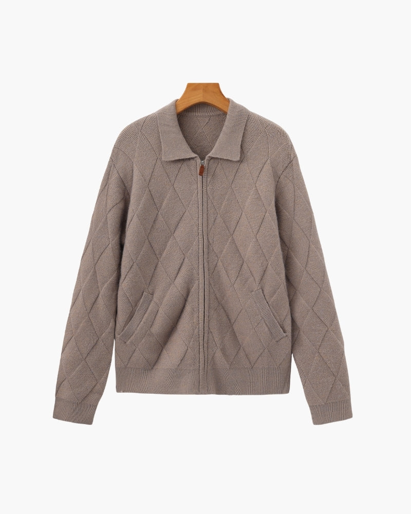 Cárdigan de punto con cremallera Heritage Diamond