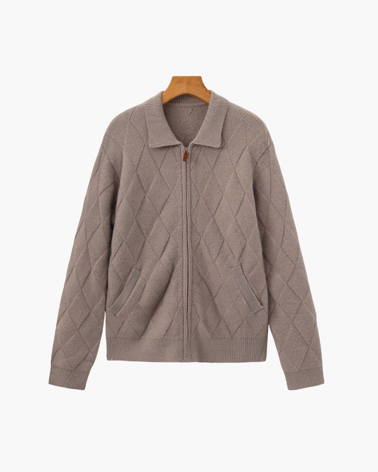 Cárdigan de punto con cremallera Heritage Diamond