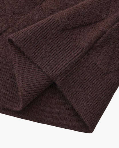 Suéter de punto con cuello redondo de diamantes