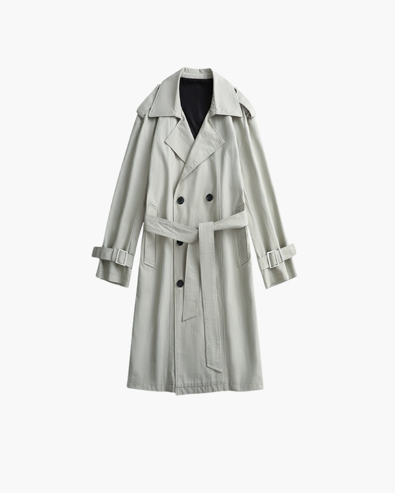 Abrigo clásico de doble botonadura estilo trench