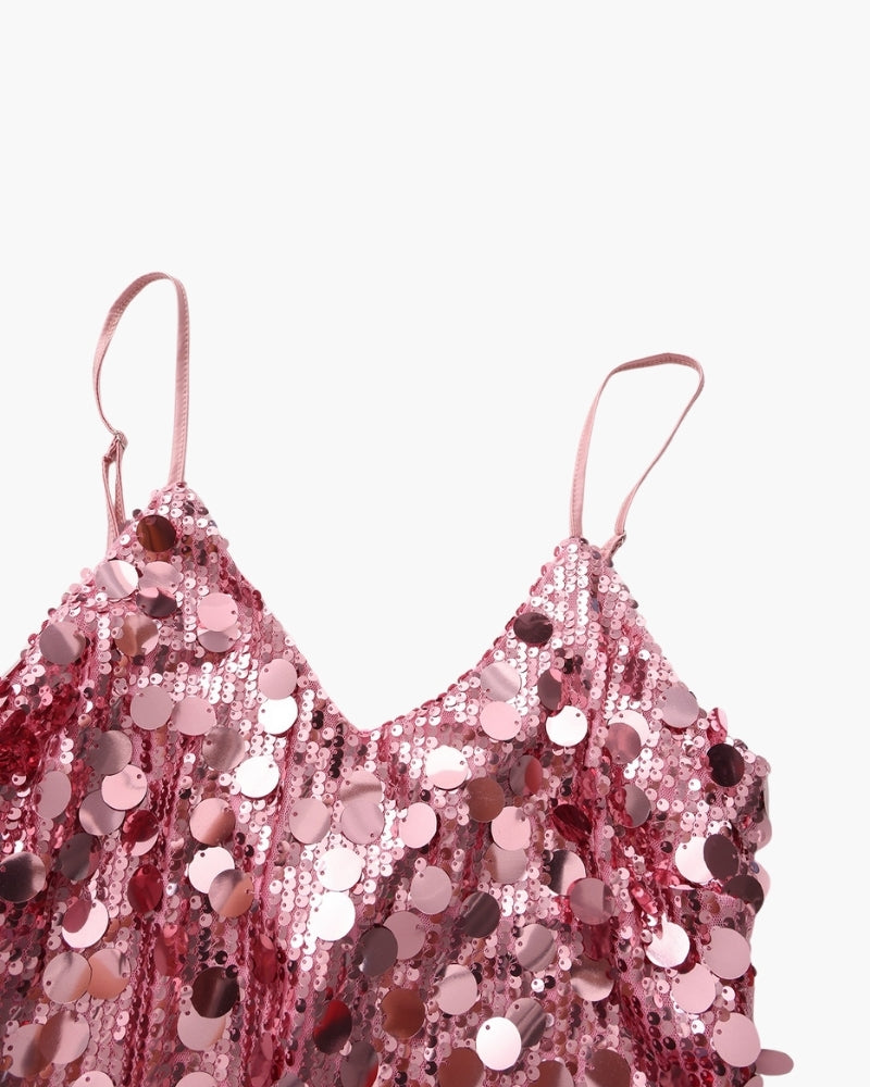 Vestido corto de fiesta con lentejuelas