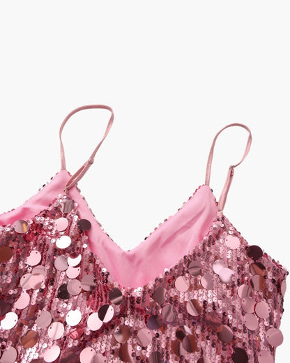 Vestido corto de fiesta con lentejuelas