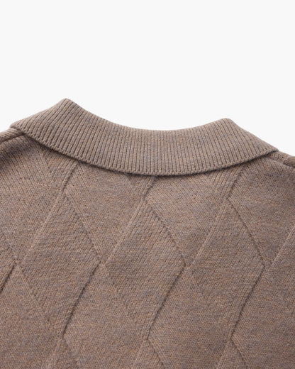 Cárdigan de punto con cremallera Heritage Diamond