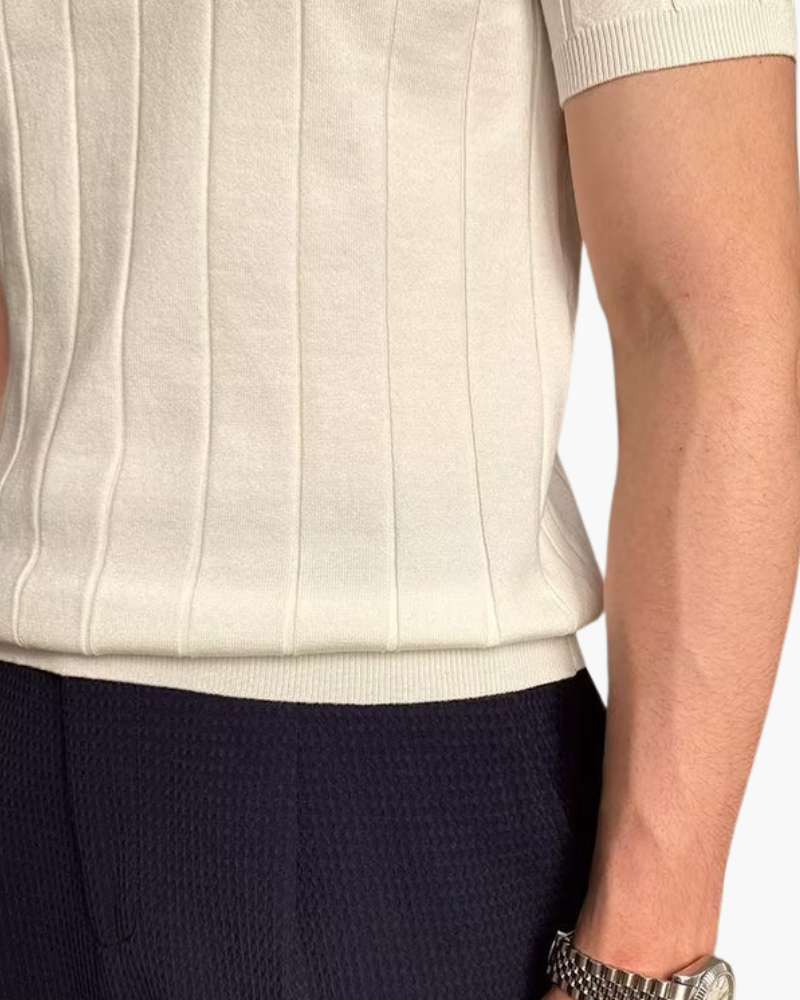 Polo de algodón con costuras acanaladas Cannes