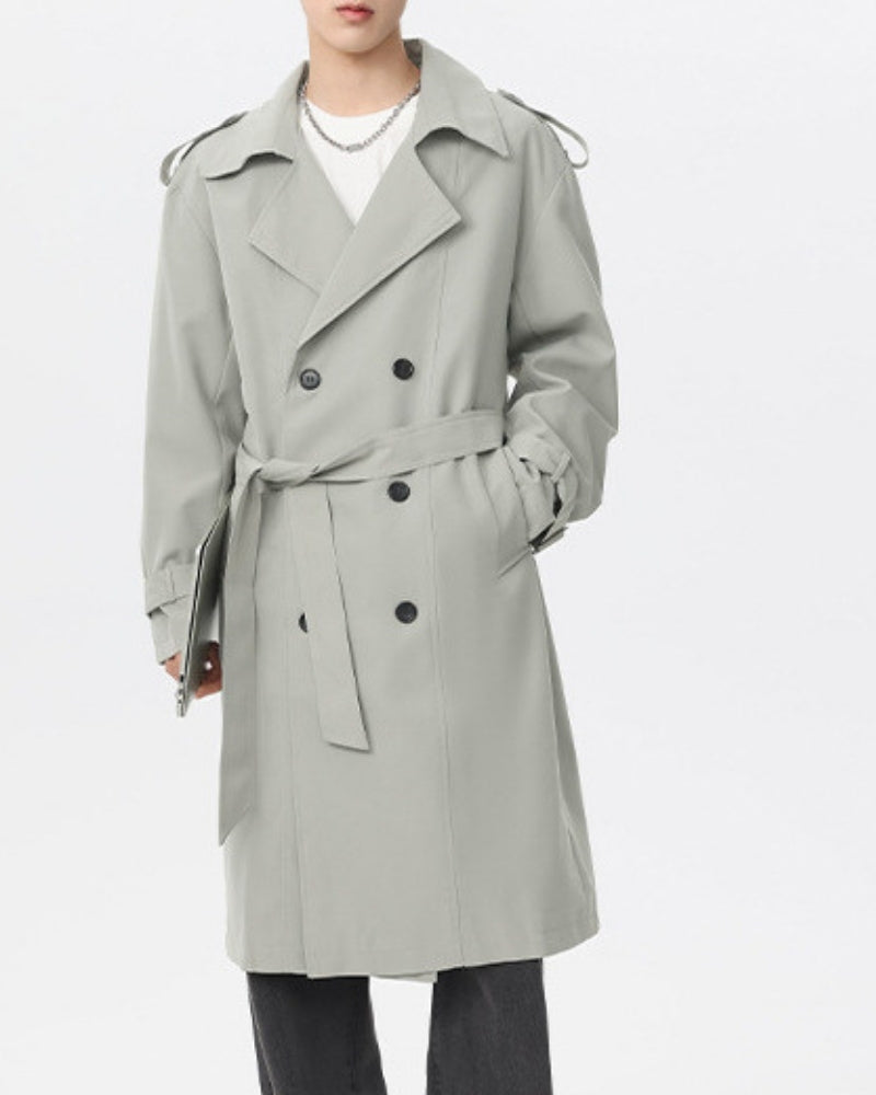 Abrigo clásico de doble botonadura estilo trench