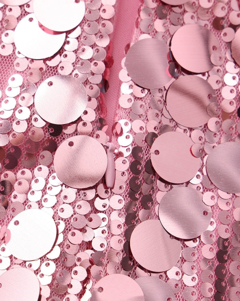 Vestido corto de fiesta con lentejuelas